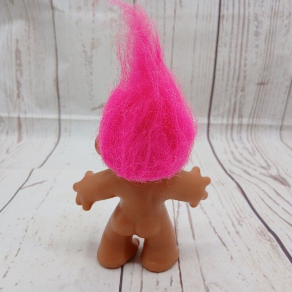 1986 Dam Troll Doll Pink Hair Vintage Mouth Open 5 In - Picture 4 of 6